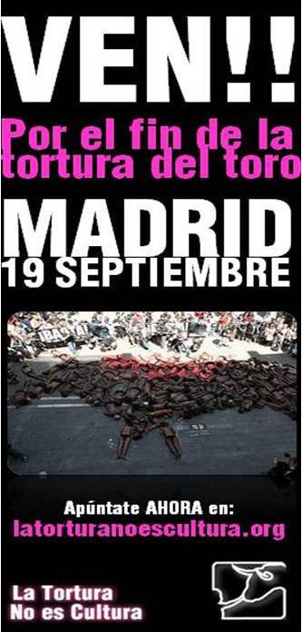 manifestacion antitaurina madrid septiembre 2010